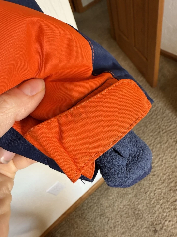 Abrigo con capucha Lands End Youth Boys XL naranja y azul marino viento y lluvia Foto 4 de 4