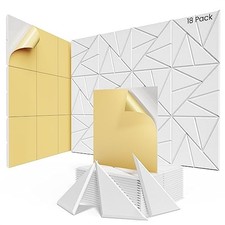 18 pack Acoustic Panels With Self-Adhesive, 12"X 12"X 18 Pack 0.4 Inch White