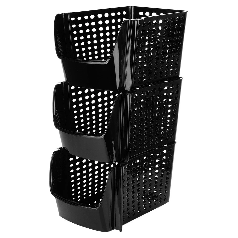 Aufbewahrungsbehälter Kühlschrankbox für Obst Gemüse schwarz 29x21x16 cm 3 Stk. - Bild 4 von 4