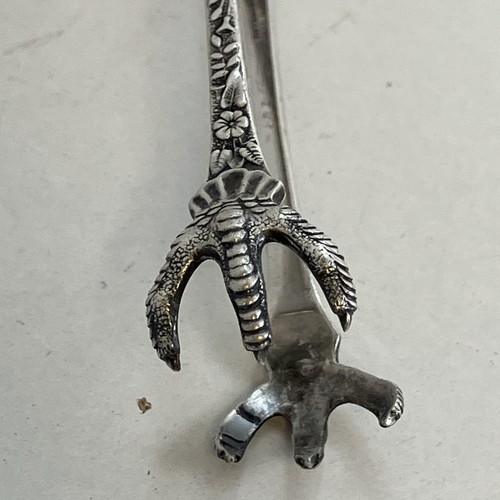 Tiffany & Co EP Silver Plated 5” Sugar Cube Claw Tongs “Floral” Pattern Pat.1884 - Picture 5 of 10