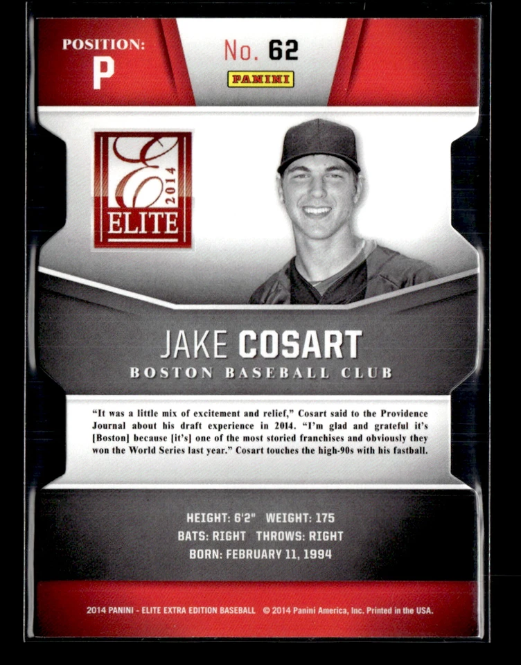 Jake Cosart 2014 Elite Extra Edition Green Status Prospects 25/25 - Image 2 of 2