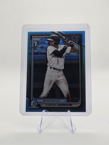 2024 Bowman Draft Chrome CARTER JOHNSON Aqua rifrattore 1° Clr Match BDC-12 (RC)