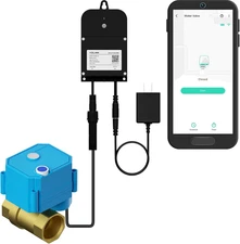 Yolink Wireless Smart Valve Control Kit, 3/4" Brass Motorized Valve, Wireless Co