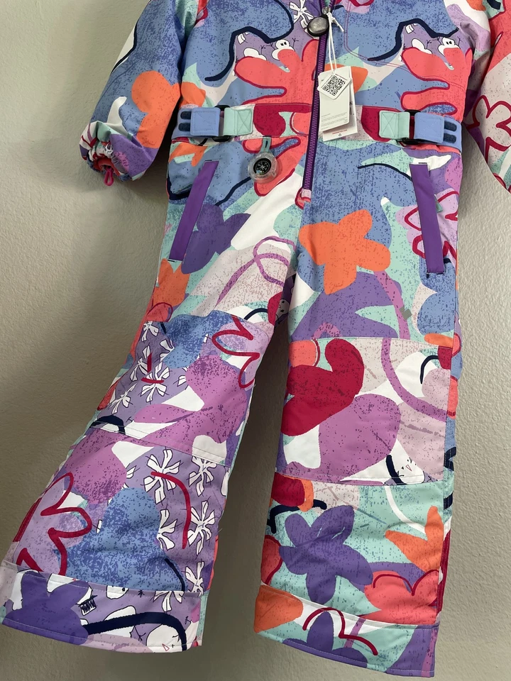 Obermeyer Quinn One Piece Ski Suit Girls Kids 5 Under The Sea I Grow Compass NWT - Image 2 of 4