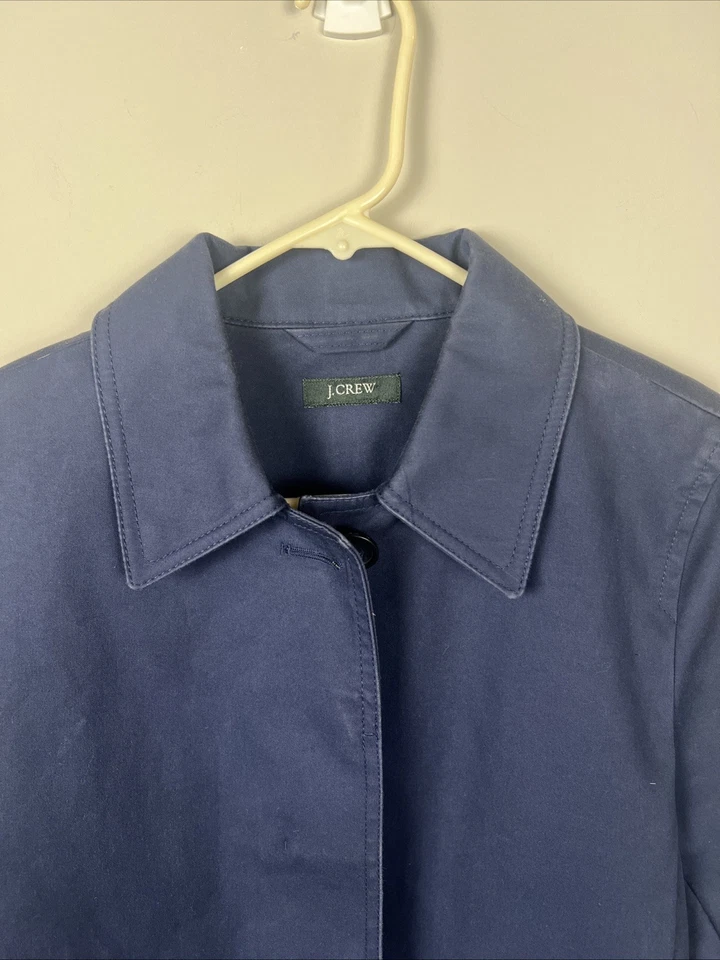 Gabardina J Crew Abrigo de Lluvia Vintage Azul Marino Pequeño Dinero Antiguo Limpio Preppy Clásico Foto 3 de 4