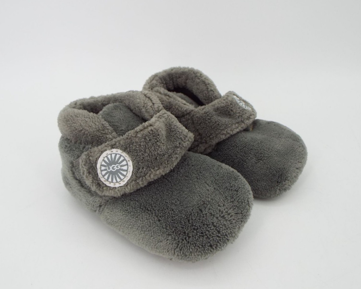 UGG Infant Gray Fleece Slippers Booties Size 2/3
