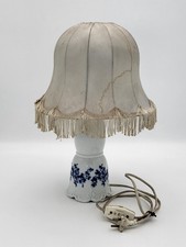 Tischlampe Porzellan Weiss mit blauer Blütenranke Wallendorf Thüringen Sonneberg