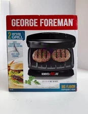 George Foreman Compact 2 Serving Grill GR10B New 082846033732-L2 Black