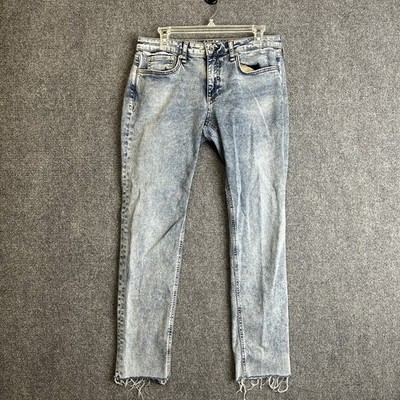 Rag and Bone Dre Low Rise Boyfriend Jeans Womens 27 Nora Acid Wash Raw Hem