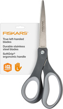 Fiskars 8  Left-Handed Titanium Scissors, Softgrip Handle for Comfort