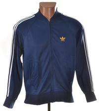 ADIDAS VINTAGE 1980'S BLUE TRACK JACKET SIZE S/M ADULT VENTEX FRANCE