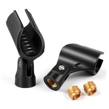 2 Pcs Universal Microphone Clip Holder, 5/8" Male to 3/8" Female Screw Adapter