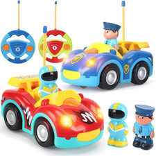 My First Cartoon RC Remote Control Cars for Toddlers Ages 1-3, Radio Control Toy