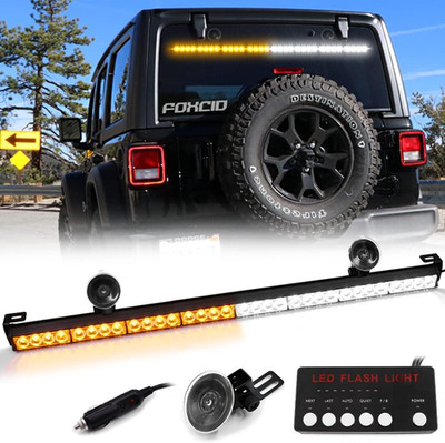 32 LED Strobe Emergency Traffic Advisor Light Bar,Digital Display Control Windsh