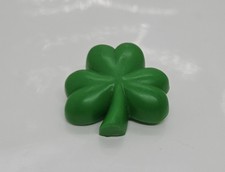Vintage Green Plastic Shamrock Three Leaf Clover Pin St Patrick's Day 1 1/4"
