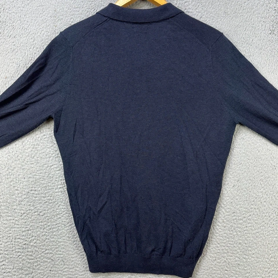 Suéter Polo Tejido Massimo Dutti Mezcla Lana Cachemira Hombres Mediano Negro Manga Larga Foto 3 de 4