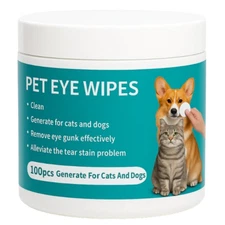 Pet Eye Wipes 100pcs Dogs & Cats | Gentle Tear Stain Remover Pads