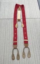 Vintage Brooks Brothers Red White Goats Elastic Suspenders Made in England VGC