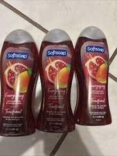 3 Softsoap Body Wash Pomegranate Mango Scrub 20 oz