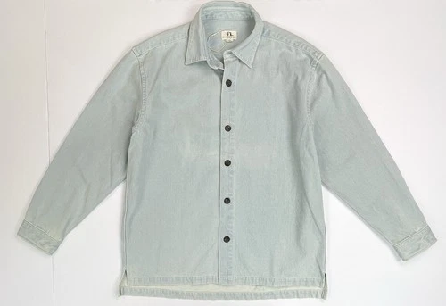 NWOT GARDENHEIR New York Denim Work Shirt Jacket Shacket XL Utility Light Wash - product listing photo