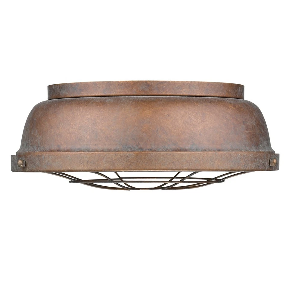 Golden Lighting 7312-FM CP Bartlett Flush Mount in Copper Patina - Image 2 of 2