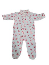 Vintage Lullaby Land 14-19 lbs Baby Red One Piece Footed Outfit