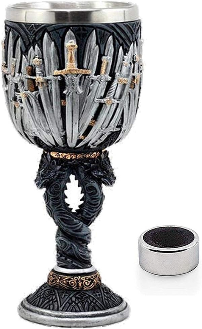 Medieval GOT Swords Chalice Goblet D&D Game Dragon Gifts Iron Throne Chalice Cup