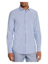 DYLAN GRAY Mens Light Blue Check Long Sleeve Button Down Casual Shirt L