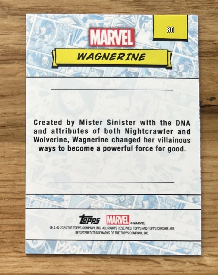 2024 Marvel Topps Chrome Wagnerine Gold  Refractor /50 - MINT PACK FRESH #80 - Image 2 of 2