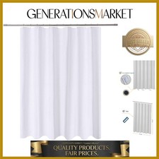 Long Fabric Shower Curtain Liner 72 x 78 inches Longer Length, Hotel Quality,...