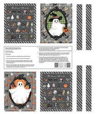Halloween Tote Project Fabric 35"X44" Panel Paranormal Ghost Cotton by Studio E