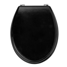 Beldray Wooden Toilet Seat with Lid Durable Easy to Fit and Clean Black Design