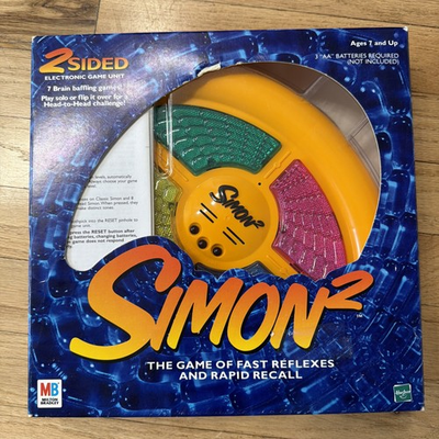 #ad 2000 Milton Bradley Simon 2 Electronic Game Full Size Double Side New Box $15.00