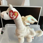 Ty Beanie Babies Magic White Dragon Plush 1998 Vintage with Gold Wings Heart Tag