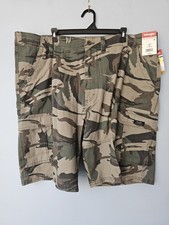 Wrangler Cargo Shorts Mens 44x 10 Camo Relaxed Fit Flat Front NEW