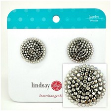 Lindsay Phillips Bardot Round Marcasite Rhinestone Interchangeable Shoe Snaps