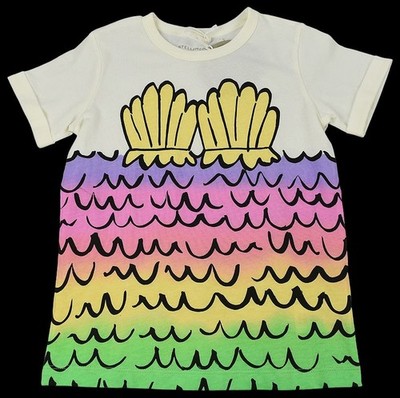 STELLA MCCARTNEY KIDS Girls Ivory MERMAID Short Sleeve Crew Neck T Shirt 5 NWT