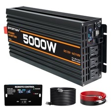 Power Inverter, 12V DC to 110V/120V Modified Sine Wave Inverter 5000W 5000W