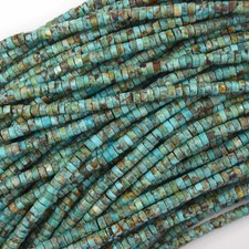 2x4mm genuine natural brown green blue turquoise heishi disc beads 15.5" 4mm
