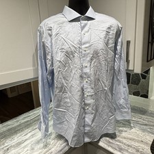 BROOKS BROTHERS Shirt REGENT Long Sleeve Button Up Blue No Iron 17 1/2-36"