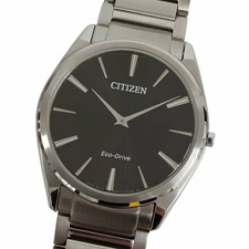 Citizen Eco-Drive Solar Radio Watch AR3070-55E Men Silver Used From Japan