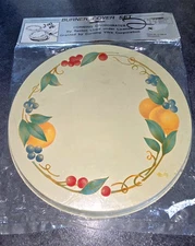  Stove Burner Cover Fruit Design Set 2-8" 2- 10" Corning New Coordinates In Pkg