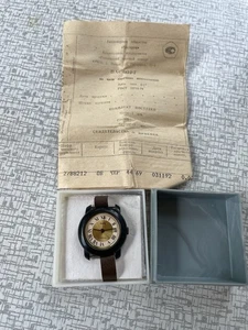 NOS VINTAGE USSR montre ZARYA 21 Bijoux Boîte mécanique plaqué or Papiers Soviet