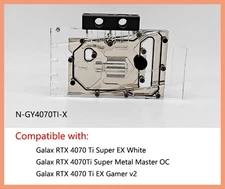 Granzon GPU Water Block For Galax RTX 4070 Ti Super EX White / Metal Master OC