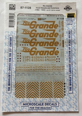 MICROSCALE HO DECAL-RIO GRANDE/D&RGW HOOD UNITS & SWITCHERS (1962-84) - #87-1128