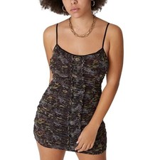 Urban Outfitters Ruched Whimsigoth Bodycon Floral Spaghetti Strap Dress Size M