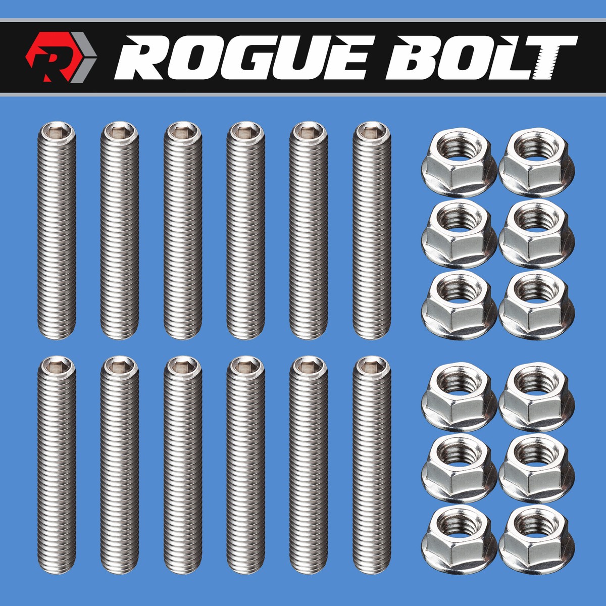 SBC EXHAUST MANIFOLD STUD KIT BOLTS 
