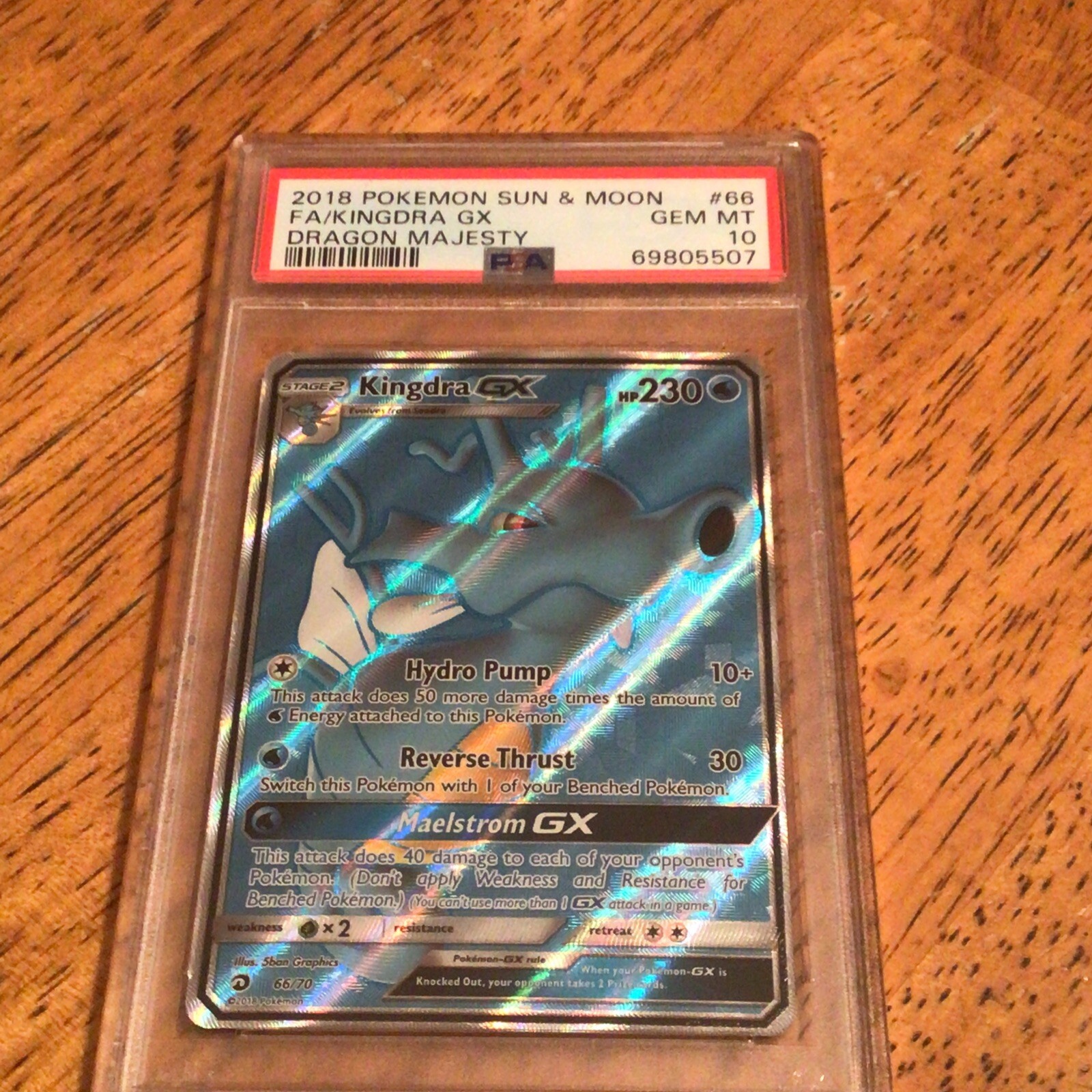 2018 Pokémon Sun and Moon Kingdra GX Full Art #66 - Dragon Majesty - PSA 10!
