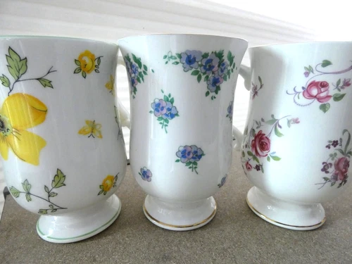 Royal Victoria Fine Bone China SET OF 3 8 oz Mugs EUC