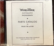 Wurlitzer Model 700-800 Jukebox Parts Catalog on CD